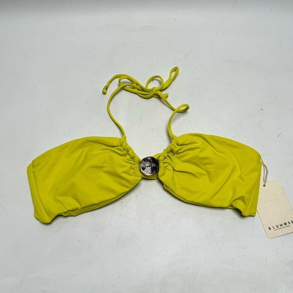 NEW BLUMOSS CARENA HALTER HIPSTER TOP - LIME YELLOW - Picture 5 of 11